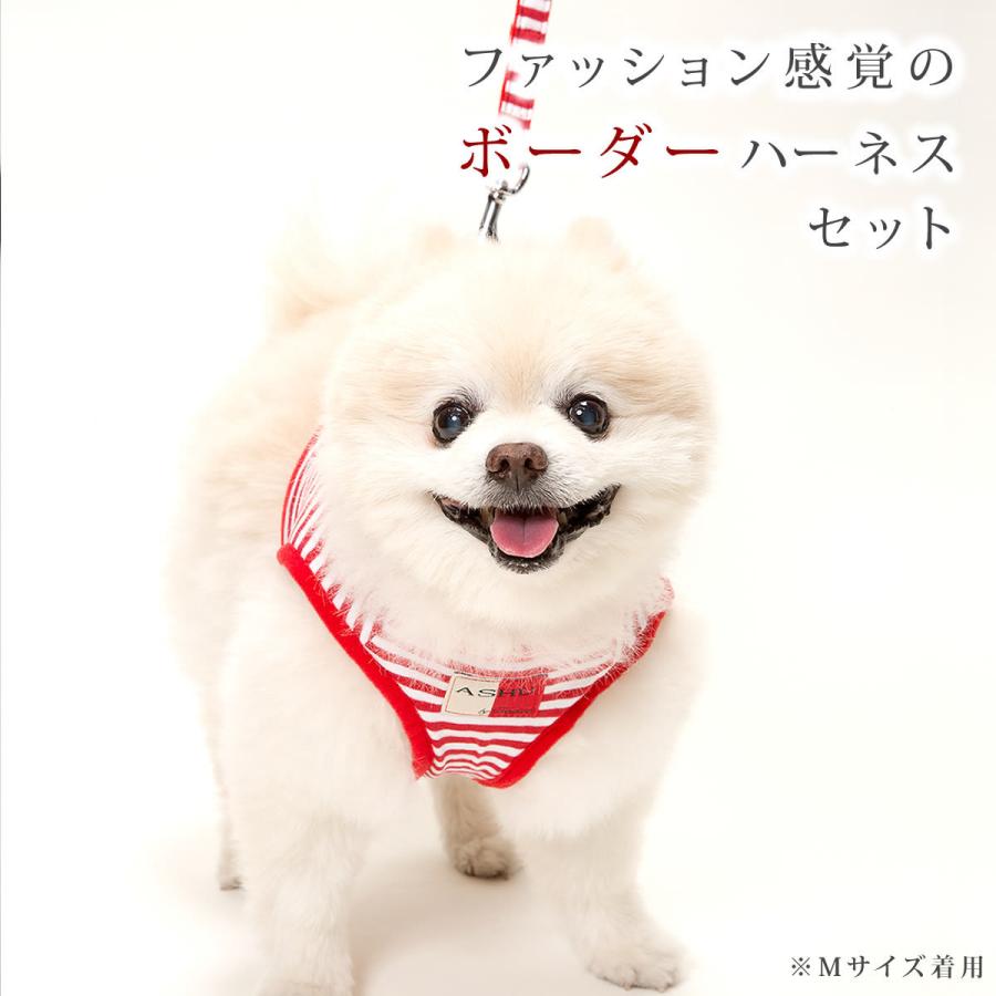 犬 ハーネス ASHU ウェアハーネスボーダー＆リードセット XLサイズの画像