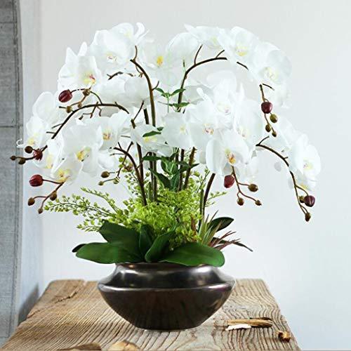 公式 磁器の花瓶 人工の盆栽のセンターピースの装飾 プラスチック製の花を持つ人工の蘭のフラワーアレンジメン メーカー包装済 Geolandscapes Com Au