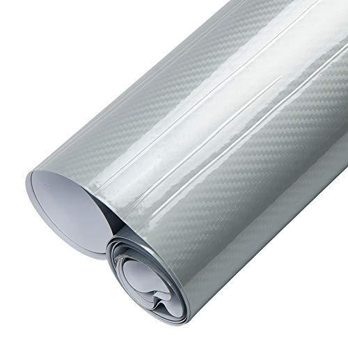 代引き手数料無料 1 52x3m 5d炭素繊維ビニールカーラップフィルム高光沢バブルフリーエアリリース5dテクスチャシルバー色 簡単操 メーカー包装済 Sobrancelhas Com Br