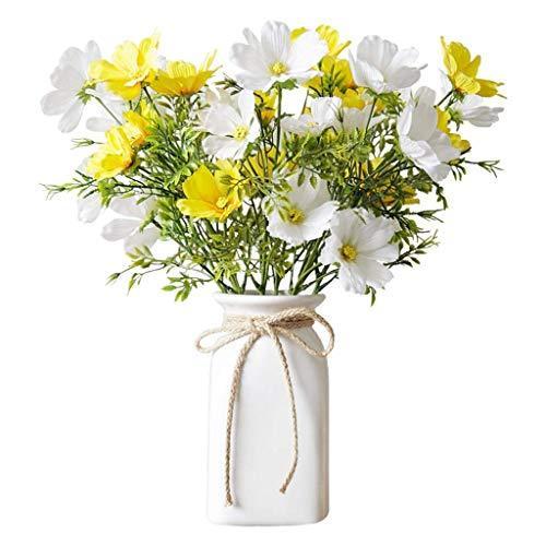 国際ブランド クリエイティブな花瓶 造花 菊セット屋内屋外結婚式のホームオフィスの装飾のための偽の花 色 白 楽天1位 Gps Ibsx Net