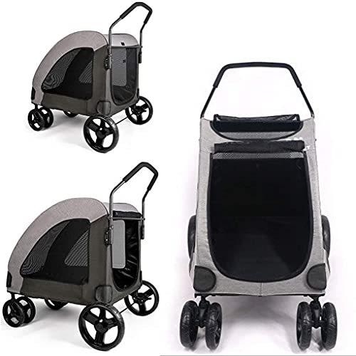 高価値セリー M3 犬のベビーカーの四輪ペットベビーカー犬の台車猫カートの折りたたみ可能な中犬のための折りたたみ式55kg以 Decorium 首輪 ハーネス リード wazkesari In