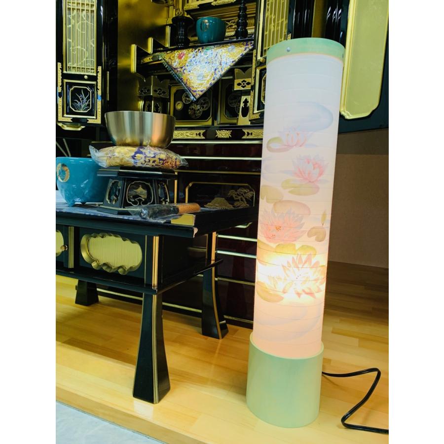 仏壇 とうろう 創作灯篭 提灯 峰 柿渋 グリーン 緑 蓮 天然素材 お彼岸