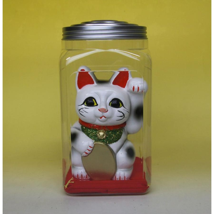 常滑焼 招き猫 4号 文字無し 左手上げ ケース付き : お菓子と和雑貨の