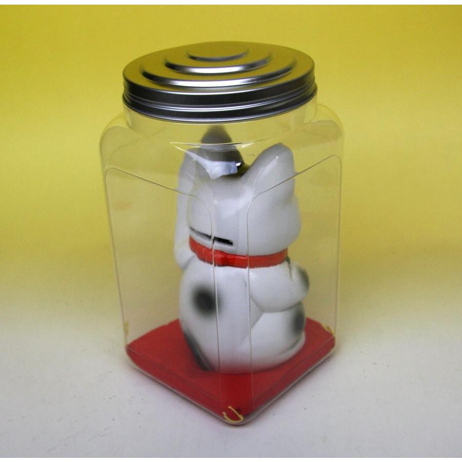 常滑焼 招き猫 4号 文字無し 左手上げ ケース付き : お菓子と和雑貨の