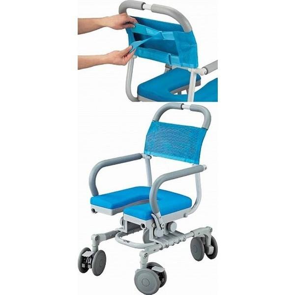 個人宅への配不可】シャワーラク 4輪自在 O型穴有りシート SWR-130  