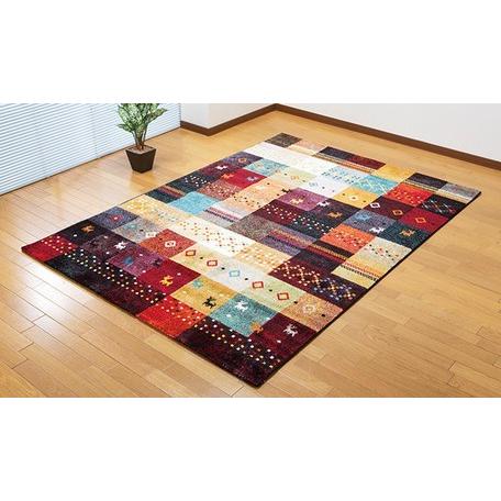 200×250cm】トルコ製ウィルトン織多色使いカーペット ギャベ柄 [敷物 