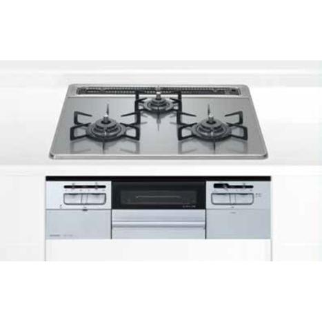 ハーマン ビルトイン 3口ガスコンロファミ Fami無水両面焼 ガラス  