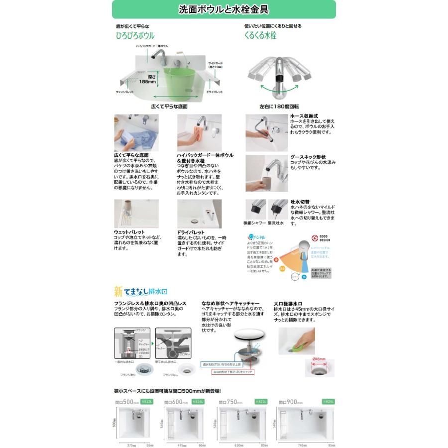 LIXIL(リクシル) INAX 洗面化粧台 ピアラ 間口750mm 開き扉タイプ 三面