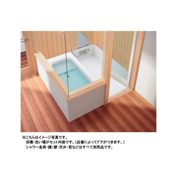 TOTO バスタブ ハーフバス08 PYP160C_JK NW1 タイプ0 基本セット(浴槽形状ストレート) 1坪(1600X1600mm)サイズ ドア開き戸 器具なし 天井なし | 