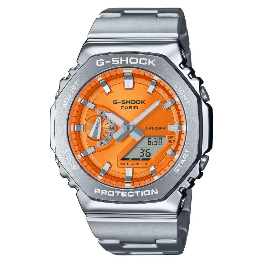【美品】カシオGーSHOCK/GMー2110Dー4AJFフルメタルカバー G-SHOCK ジーショック GM-2110D-4AJF メタルベゼル ガラス繊維強化樹脂