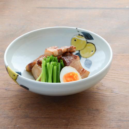 九谷焼 徳永遊心 色絵みかん 7寸鉢 九谷青窯 作家の器 和食器 陶磁器