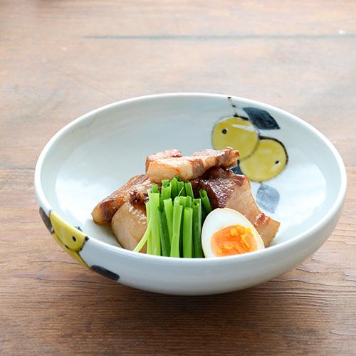 九谷焼 徳永遊心 色絵みかん 7寸鉢 九谷青窯 作家の器 和食器 陶磁器