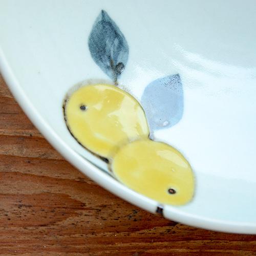 九谷焼 徳永遊心 色絵みかん 7寸鉢 九谷青窯 作家の器 和食器 陶磁器
