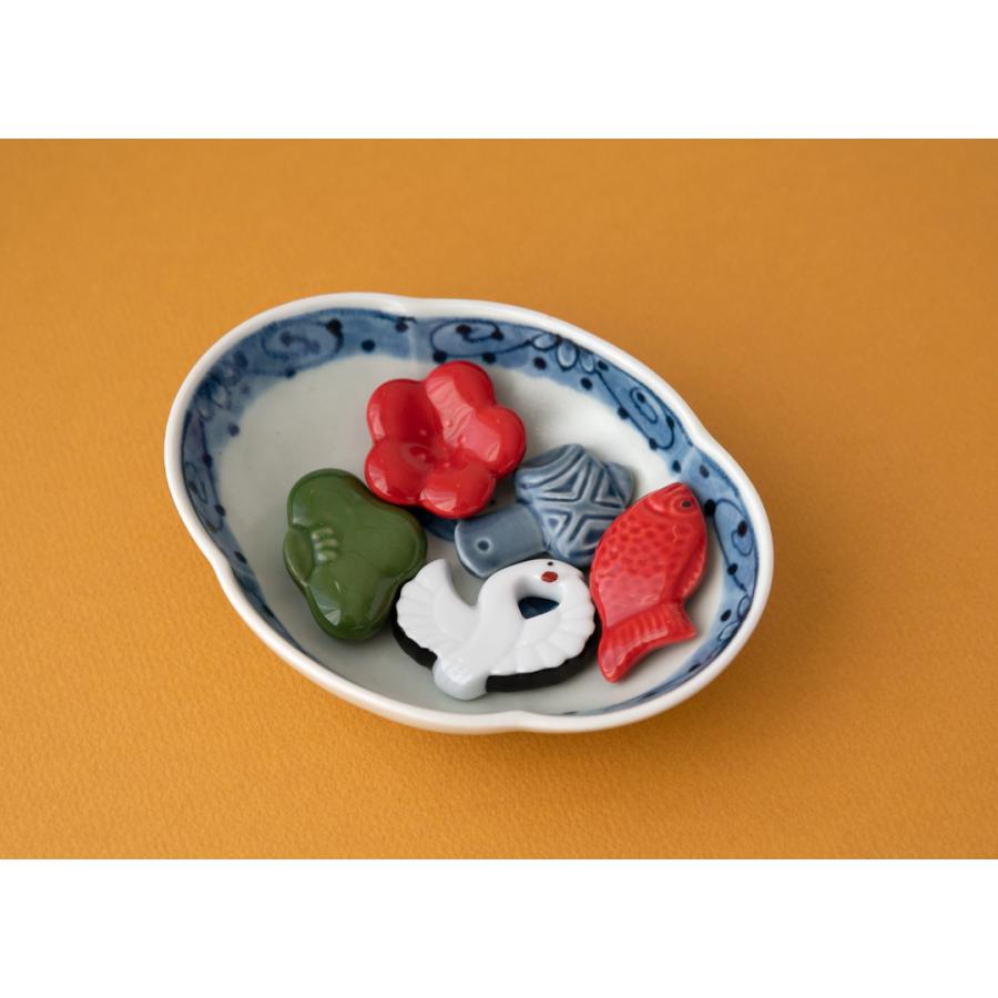 京千 縁起物の箸置き 5種類 お正月 波佐見焼 カトラリー sen はしおき