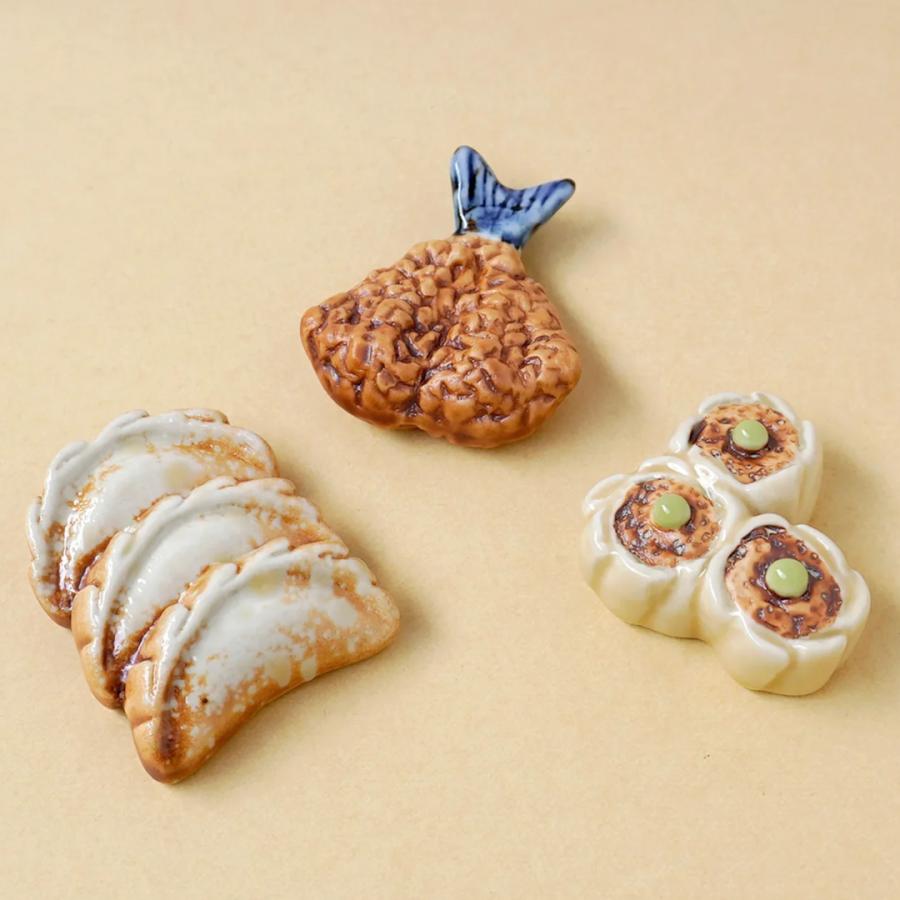 京千 食べ物の箸置き 3種類 シュウマイ 餃子 アジフライ おもしろ