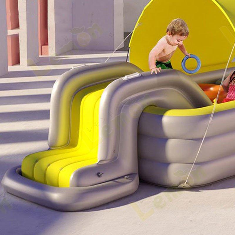 当社の当社のプール すべり台付き 大型 家庭用 電動ポンプ付き 滑り台