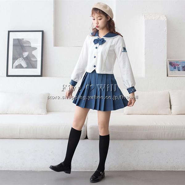 数量は多 送料無料 女子高校制服セーラー服シャツフリルスカート長袖 半袖女の子セーラー服スカート制服スクールウェア卒業式 入学式コスチュームパーティグッズ 保存版 Tiebreak Fr