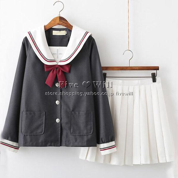 送料無料 女子高校制服セーラー服シャツフリルスカート長袖 半袖女の子セーラー服スカート制服スクール