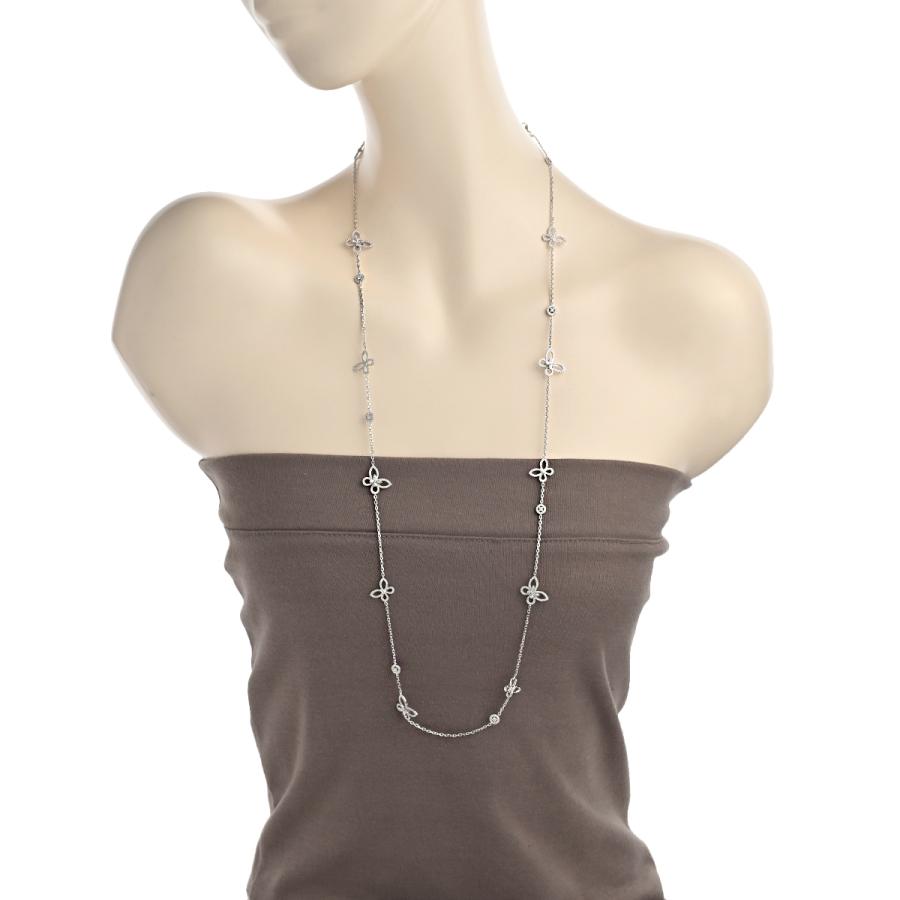 グラフ GRAFF バタフライ シルエット ダイヤ ロングネックレス RGP749