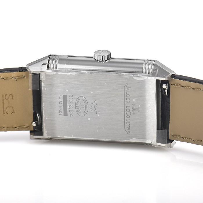 JAEGER-LECOULTRE(ジャガールクルト) 腕時計 レベルソ クラシック ミディアム デュオ Q2458420/213.8.D4 ボーイズ SS/クロコダイルベルト/反転ケース/ギヨシェ 白×シルバー Q2458420(213.8.D4) シルバー JaegerLeCoultre（ジャガールクルト
