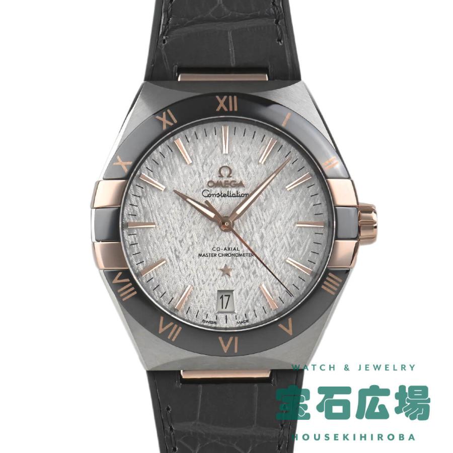 オメガ OMEGA 腕時計 コンステレーション コーアクシャル マスター クロノメーター 41MM 131.23.41.21.06.001 デイト シルクエンボス加工 グレー文字盤 セドナゴールド SS ブラック セラミック グレー アリゲーターレザー/ラバー ベルト 自動巻き 【箱・保付き】 【中古】 OMEGA（オメガ） コンステレーション コーアクシャルマスタークロノ