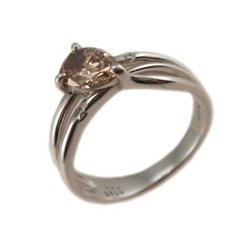 ペアシェイプ ブラウン ダイヤモンド リング プラチナ製 : Jewellery 