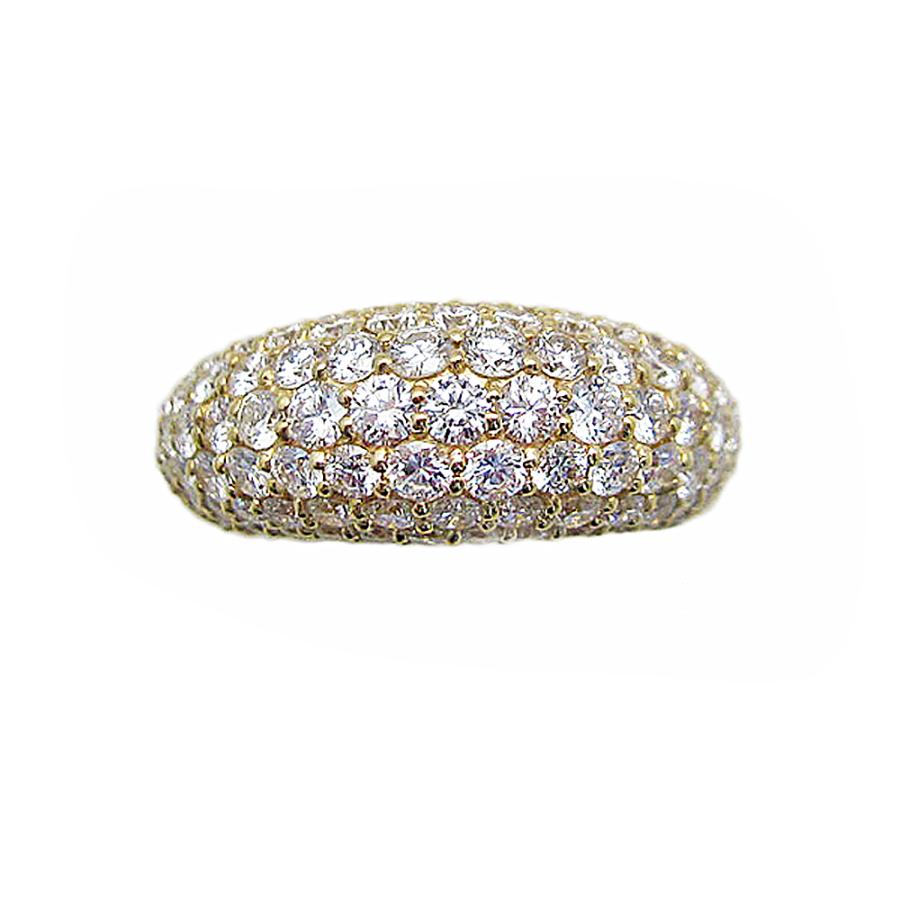 イエローゴールド ダイヤモンド パヴェ リング 2ct : Jewellery 