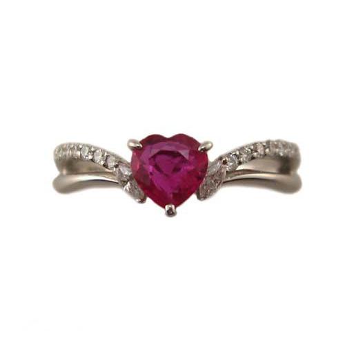 プラチナ ハートシェイプ ルビー リング : Jewellery SHIBATA - 通販 