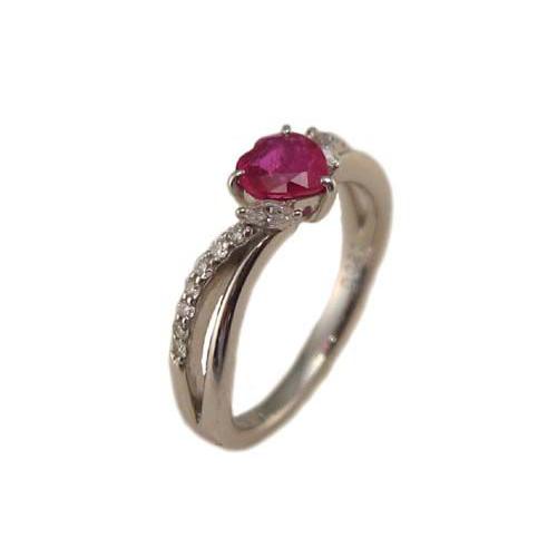 プラチナ ハートシェイプ ルビー リング : Jewellery SHIBATA - 通販 