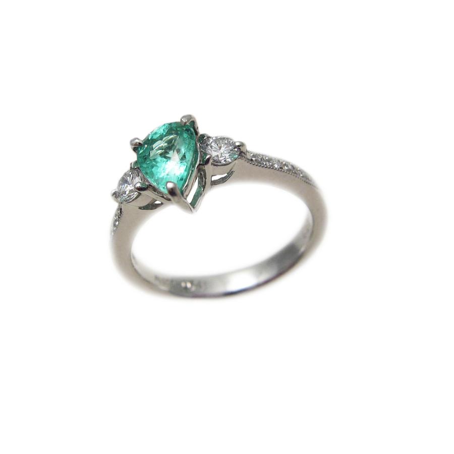 パライバ トルマリン ペアシェイプ リング プラチナ製 : Jewellery