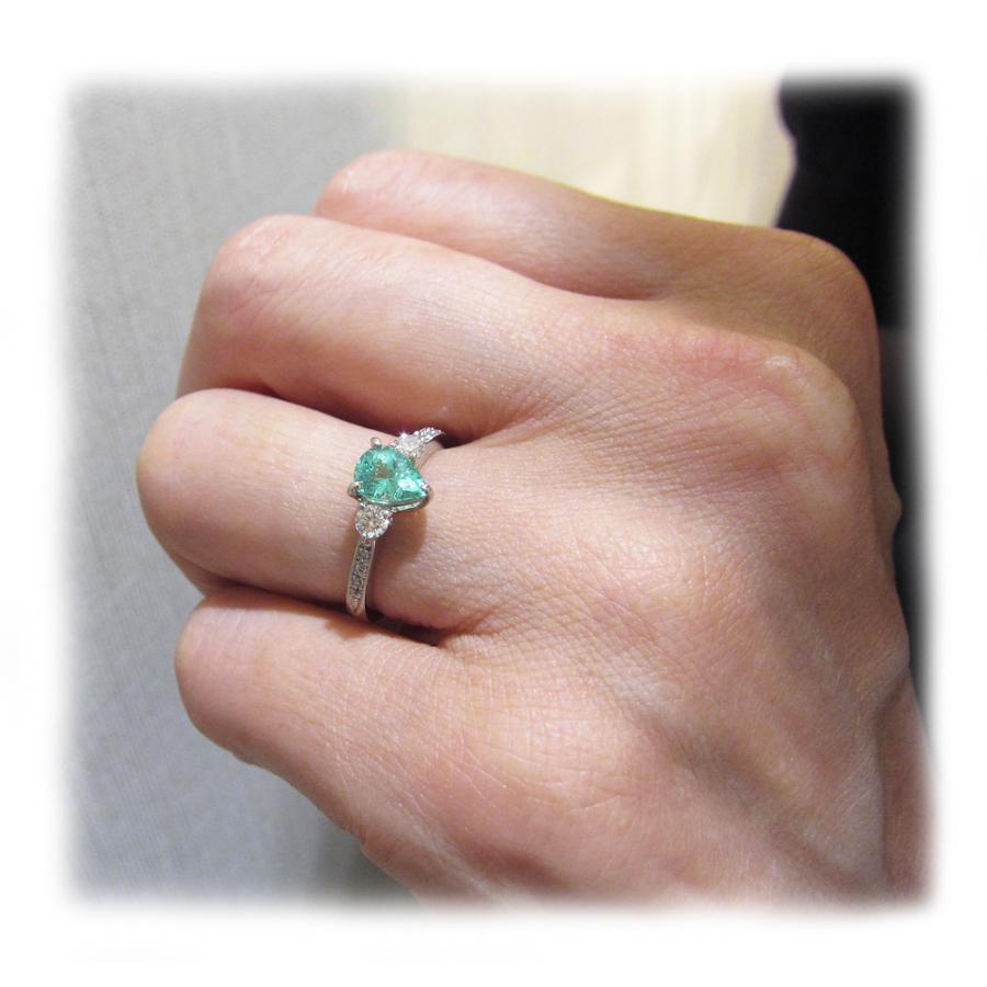 パライバ トルマリン ペアシェイプ リング プラチナ製 : Jewellery