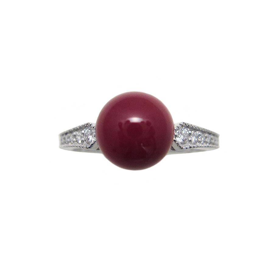 血赤サンゴ 丸玉 プラチナ リング : Jewellery SHIBATA - 通販 - Yahoo 
