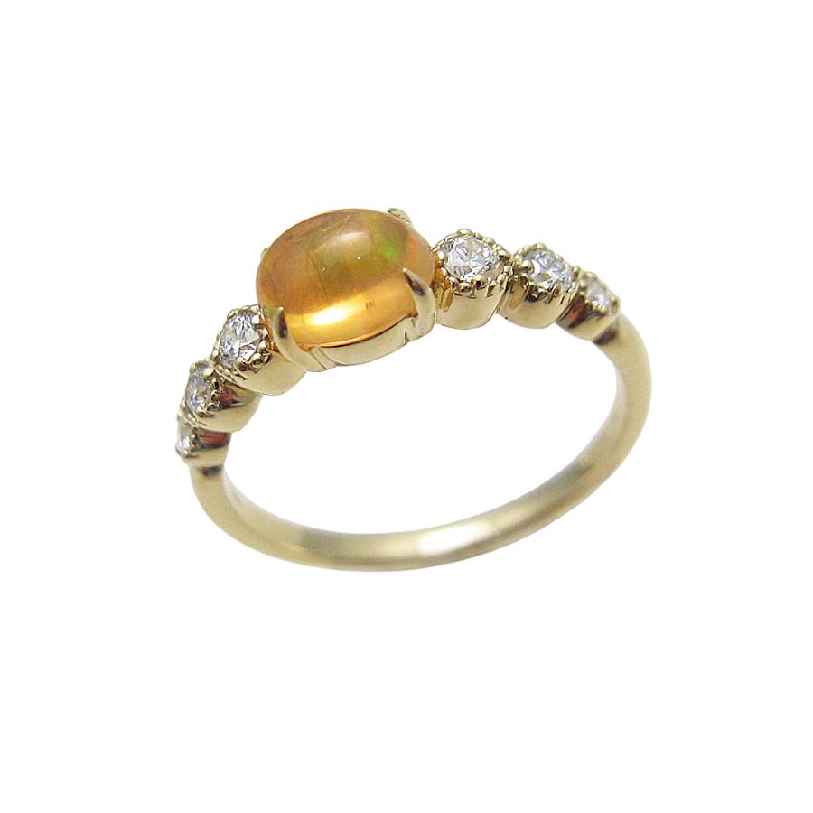 イエローゴールド メキシコオパール デザイン リング : Jewellery 