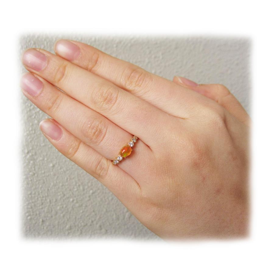 イエローゴールド メキシコオパール デザイン リング : Jewellery 