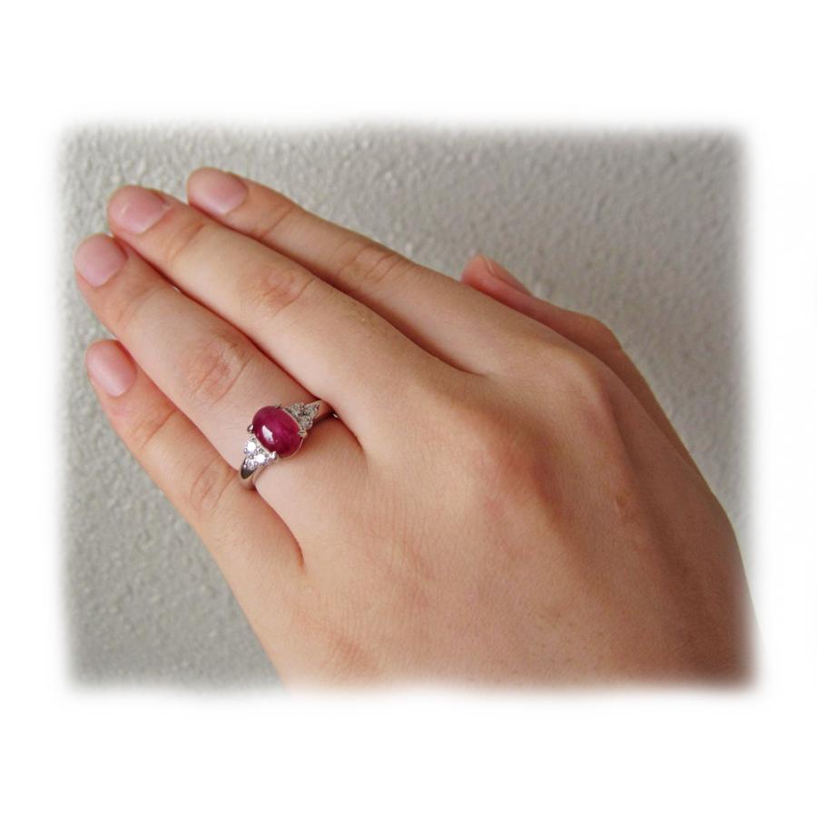 プラチナ カボッション スタールビー リング : Jewellery SHIBATA