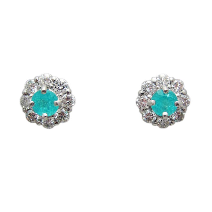お花のパライバトルマリン ピアス プラチナ製 : Jewellery お花のパライバトルマリン ピアス プラチナ製 : Jewellery
