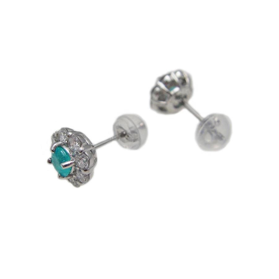 お花のパライバトルマリン ピアス プラチナ製 : Jewellery お花のパライバトルマリン ピアス プラチナ製 : Jewellery