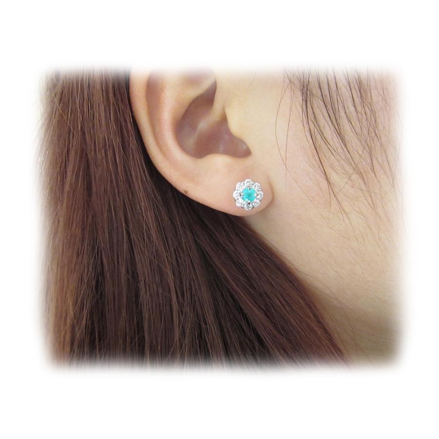 お花のパライバトルマリン ピアス プラチナ製 : Jewellery お花のパライバトルマリン ピアス プラチナ製 : Jewellery