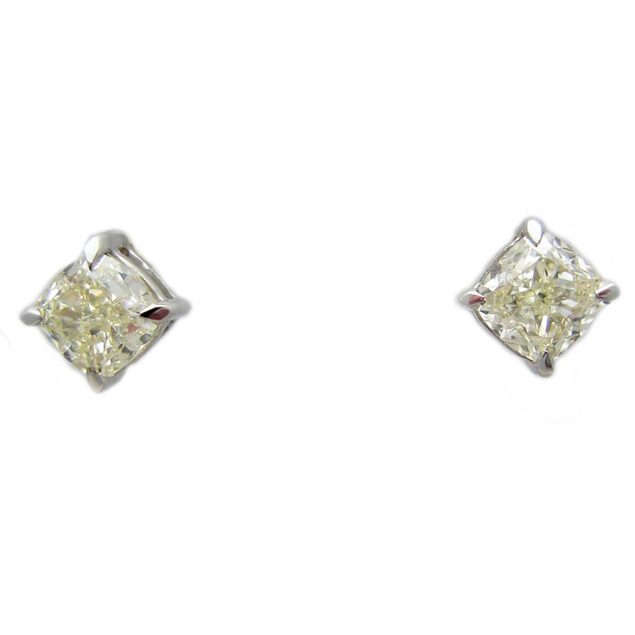 クッションカット ダイヤモンド ピアス プラチナ製 : Jewellery クッションカット ダイヤモンド ピアス プラチナ製 : Jewellery