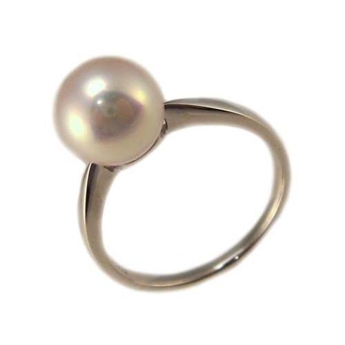 プラチナ シンプル アコヤパール リング