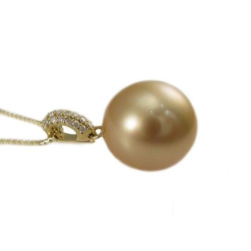 K18YG ナンヨウ ゴールデンパール ペンダント ネックレス : Jewellery