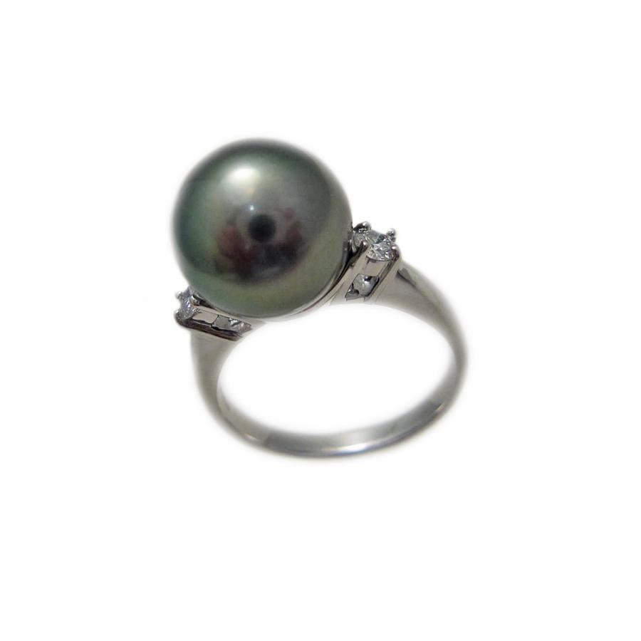 黒蝶貝 南洋 真珠 プラチナ リング : 21103653 : Jewellery SHIBATA 