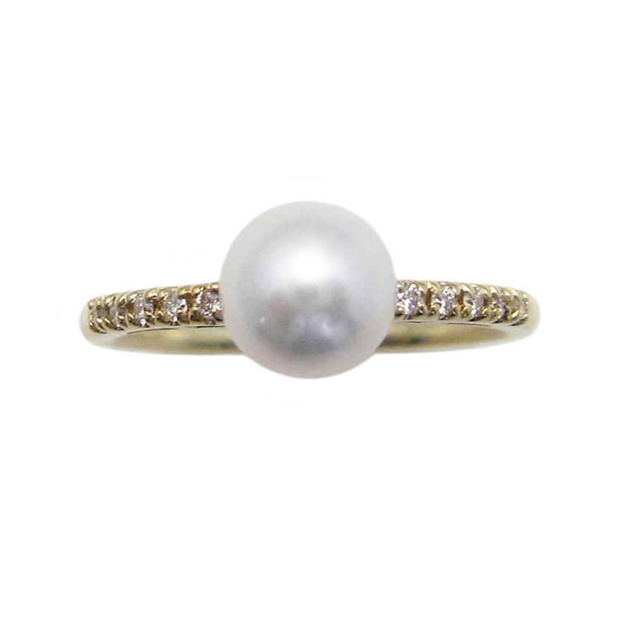 K18 イエローゴールド パール ダイヤモンド リング : Jewellery 