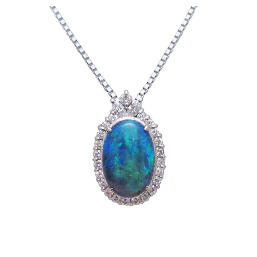 ブラックオパール ペンダント ネックレス プラチナ製 : Jewellery 