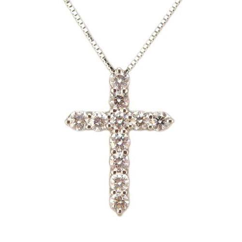 プラチナ ダイヤモンド クロス ペンダント ネックレス : Jewellery 