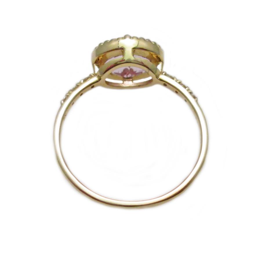 イエローゴールド クンツァイト オーバル ミル打ち リング : Jewellery 