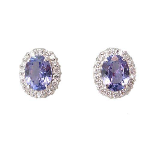 K18WG タンザナイト・ダイヤモンド ピアス : 63113560 : Jewellery 