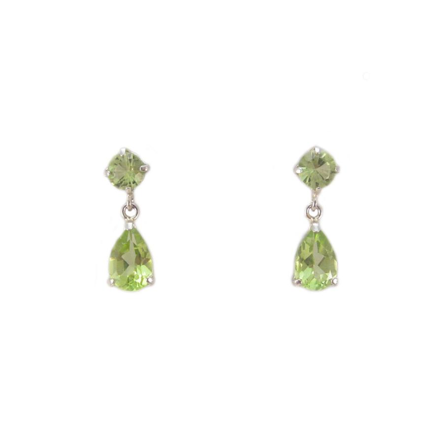 プラチナ ペリドット ペアシェイプ ドロップ ピアス : Jewellery 
