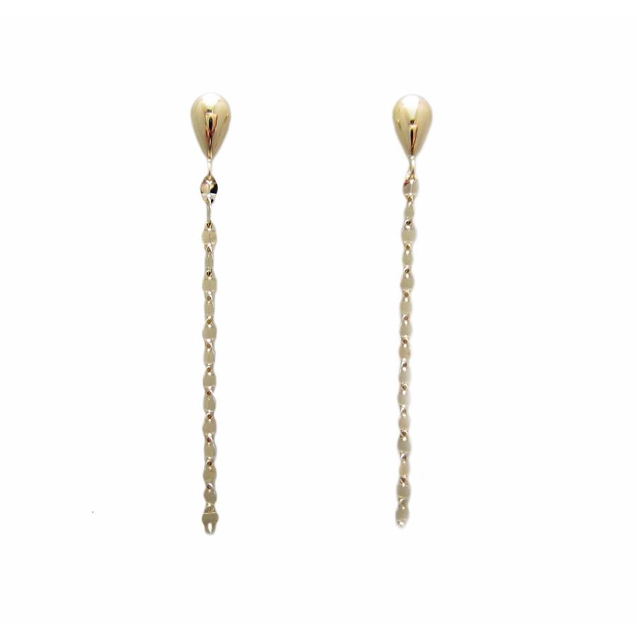 k18yg☆ゆらゆらロングピアス イエローゴールド ゆらゆら ロング デザイン ピアス : Jewellery
