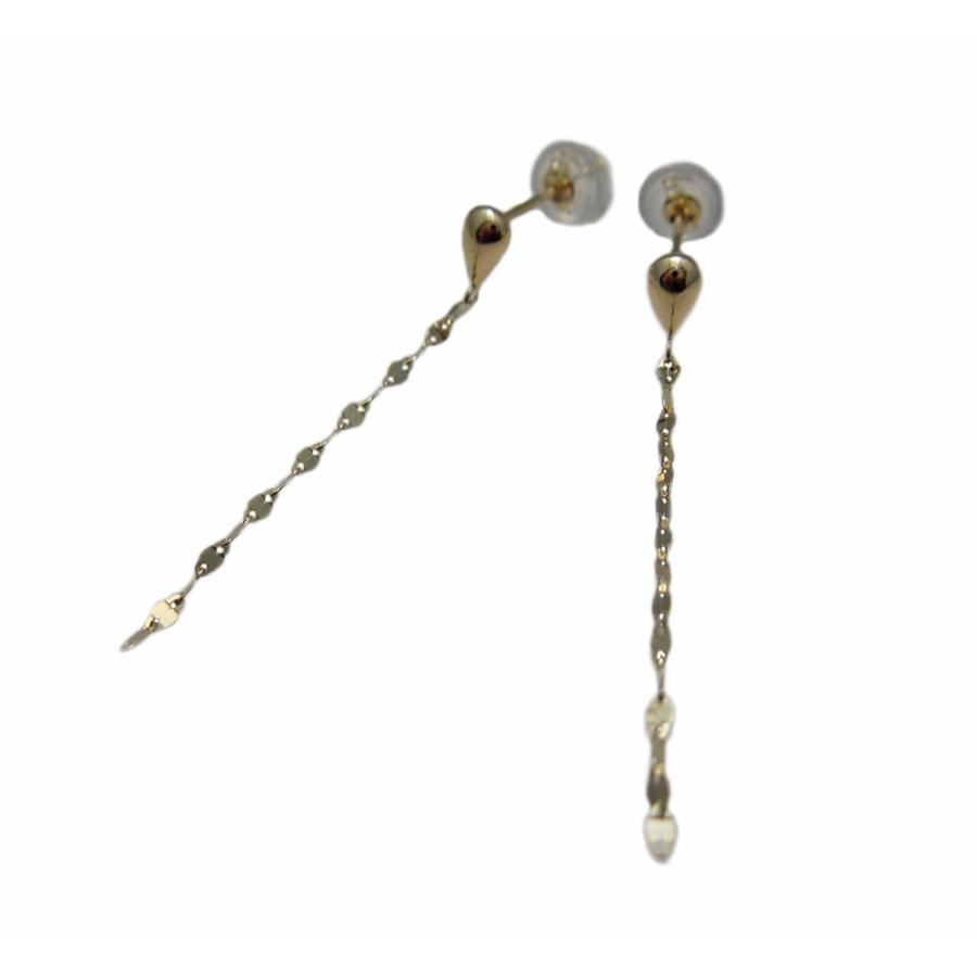 k18yg☆ゆらゆらロングピアス イエローゴールド ゆらゆら ロング デザイン ピアス : Jewellery